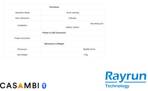 Rayrun CW03-B Touch switch batterij