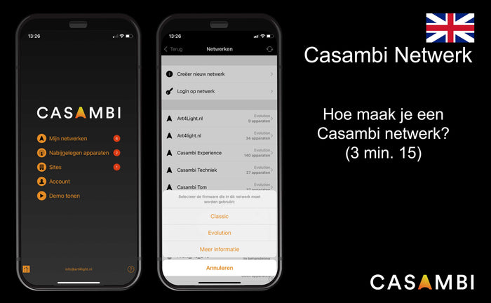 Een Casambi netwerk maken
